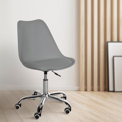 Bürostuhl Kunststoff grau Arbeitshocker Drehstuhl Sitzschale modern design