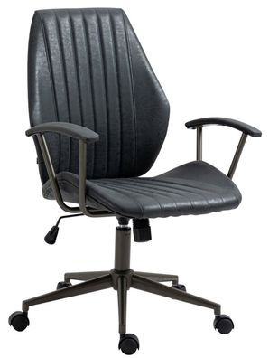 Bürostuhl Industrial Loft Antik Stil Kunstleder schwarz Drehstuhl Chefsessel