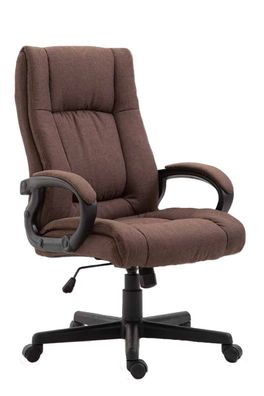 XL Chefsessel 140 kg belastbar Bürostuhl Stoffbezug braun Drehstuhl stabil NEU