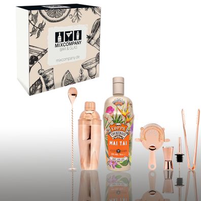 Coppa Cocktails Mai Tai Geschenkset – Mai Tai 0,7L (10% Vol.) mit 6-teiligem Ba