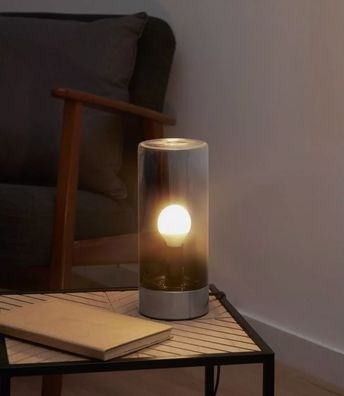 Livarno home LED-Tischleuchte mit Touchfunktion Tischlampe Rauchglas