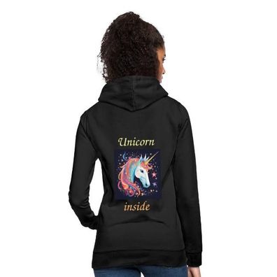 Frauen Hoodie Kapuzenpullover Motiv unicorninside Gr. S - XXL