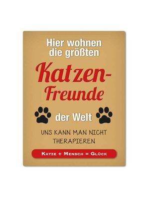 Katzen-Freunde, Magnet, Blech 8 x 10,6 cm, MN006