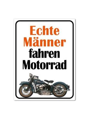 Echte Männer fahren Motorrad, Magnet, Blech 8 x 10,6 cm, MN009