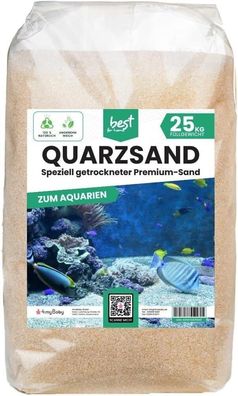 25 kg Quarzsand für Aquarien - Süßwasser-Substrat und dekorativer Naturkies