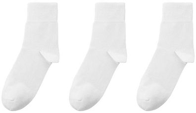 SOCKS PUR Wellness-Socken, Baumwolle mit verkürztem Schaft, Piqué-Bund 3 Paar