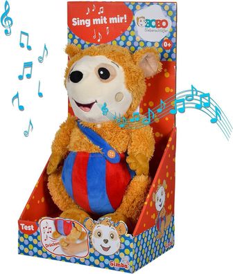 Simba 109241017 - Bobo Siebenschläfer Kuscheltier, Sing mit mir Pléschtier, 35cm