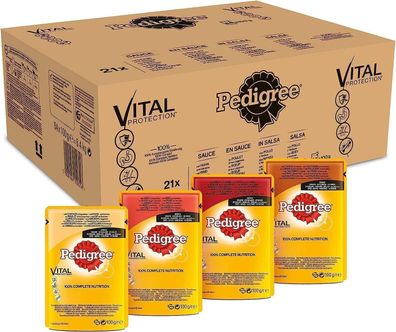 Pedigree Adult Hunde-Nassfutter Vital Protection, 84 Portionsbeutel, 84 x 100g