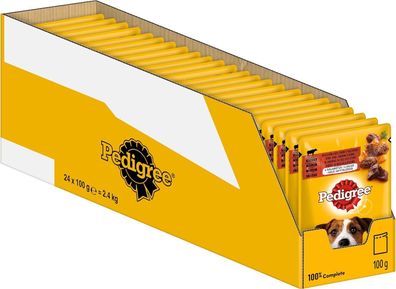 Pedigree Hundenassfutter Vital Protection 24x 100g Beutel Rind- & Lebermischung