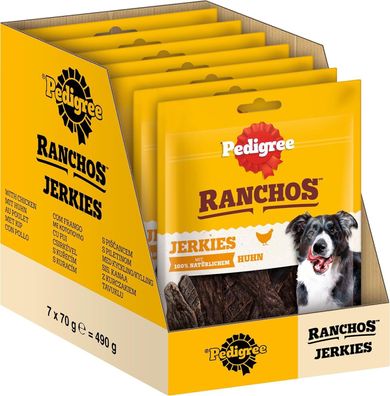 Pedigree Ranchos Originals Weicher Hundesnack mit Huhn Schonend getrocknet 7x70g