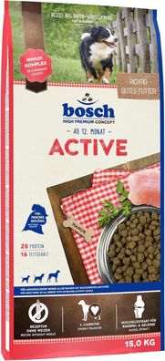 Bosch HPC Active | Hunde-Tockenfutter fér ausgewachsene Hunde aller Rassen, 15kg