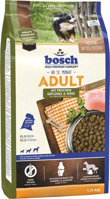 Bosch HPC Adult mit frischem Geflégel & Hirse | Hunde-Trockenfutter - 3 kg