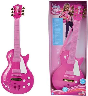 Simba 106830693 - My Music World Girls Rockgitarre, Metallsaiten, Gurt, 56cm