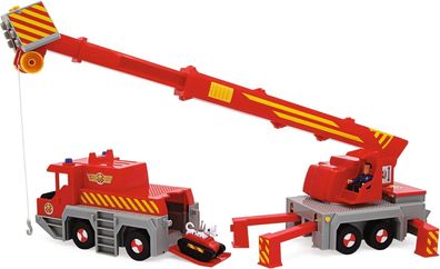 Simba 109252517 - Feuerwehrmann Sam Spielzeug-Kran (50 cm) - Rettungs-Fahrzeug