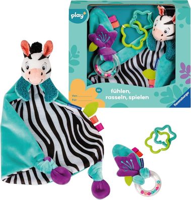 Ravensburger 4858 play+ Féhlen, rasseln, spielen (Geschenk-Set: Zebra) Babys