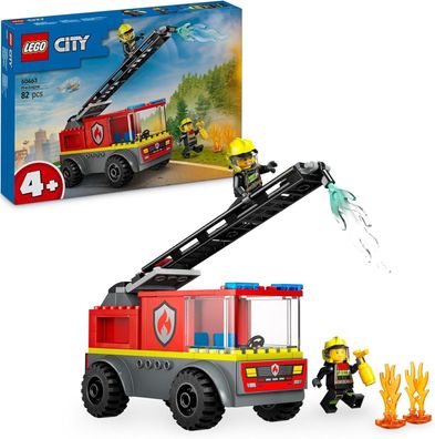 LEGO City Feuerwehrleiter-Fahrzeug - Feuerwehrauto Spielzeug mit 2 Figuren