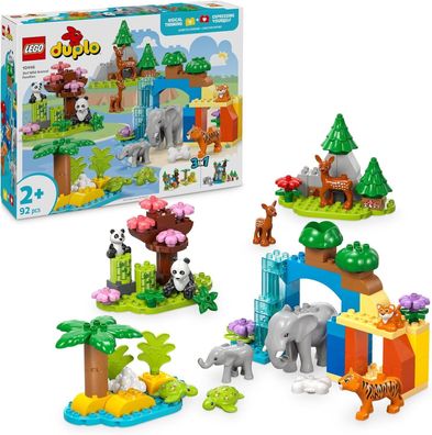 LEGO DUPLO Town Wildtier-Familien 3-in-1-Set, Lern-Spielzeug fér Kleinkinder