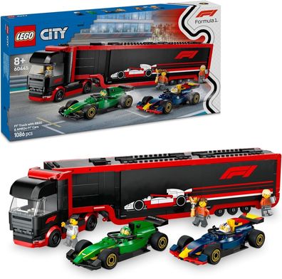 LEGO City F1 Transporter mit RB20 & AMR24 F1 Rennautos - Spielzeug + 5 Figuren