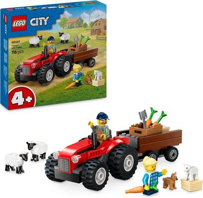 LEGO City Traktor mit Anhänger - Bauernhof Spielzeug mit Traktor & Tierfiguren