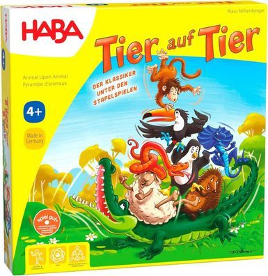 HABA Tier auf Tier â€? Stapelspiel aus Holz mit 29 Tieren, Motorik-Spielzeug