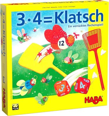 HABA 4538 - 3X4=Klatsch, lustiges Lernspiel fér 2-6 Spieler ab 8 Jahren, inder