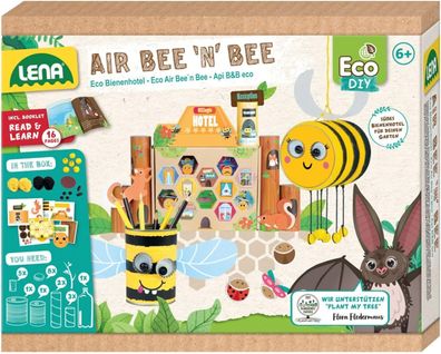 Lena 42832 Eco Bastelset Air Bee'n'Bee, Set mit Biene, Stifthalter fér Kinder