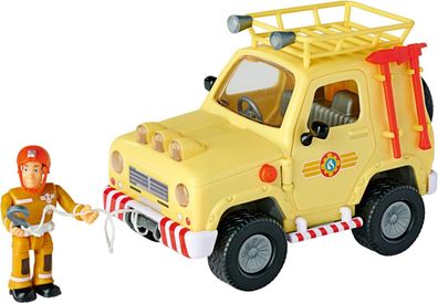 Simba 109252511 - Feuerwehrmann Sam 4x4 Geländewagen mit Figur, Feuerwehrauto