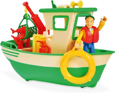 Simba 109251074 Feuerwehrmann Sam Charlies Fischerboot, mit Charlie Figur, 19cm