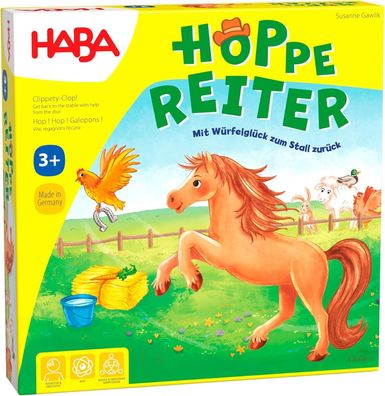 HABA 4321 - Hoppe Reiter Pferdestarkes Wettlaufspiel, fér 2-4 Spieler ab 3 Jahre