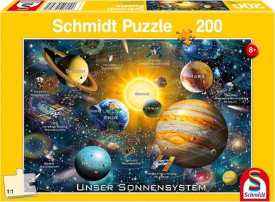 Schmidt Spiele 56308 Unser Sonnensystem, 200 Teile Kinderpuzzle, Puzzle Kinder