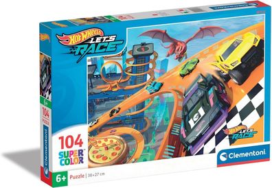 Clementoni Hot Wheels Kinder Puzzle 104 Teile - Hot Wheels Puzzle 37,9 x 26,9 cm