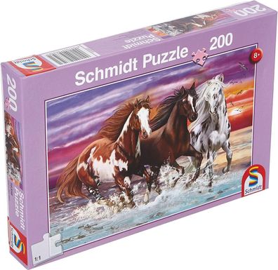 Schmidt Spiele 56356 Wildes Pferde-Trio, Kinderpuzzle, 200 Teile, Bunt, Kinder