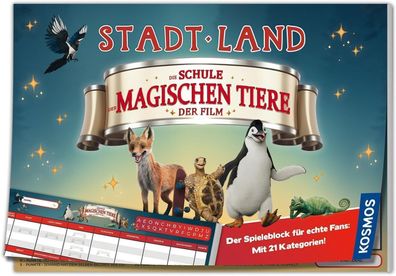 KOSMOS 684372 Stadt Land Die Schule der magischen Tiere, Spielblock zum Film