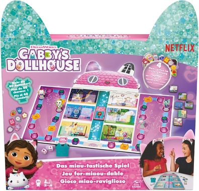 Spin Master Games Gabby's Dollhouse, Das MIAU-tastisches Spiel Brettspiel Kinder