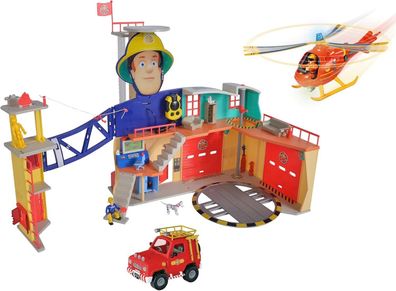 Simba - Mega XXL Feuerwehrmann Sam Station - Feuerwehrstation mit Hubschrauber