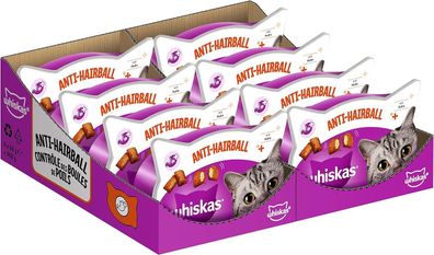 Whiskas Anti-Hairball Katzensnack gegen die Bildung von Haarbällen 8x60g (8 Stk)