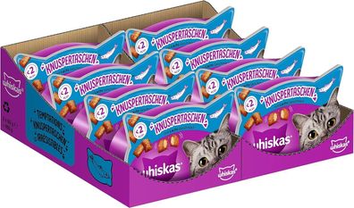 Whiskas Knuspertaschen Katzensnack mit Lachsgeschmack, 8x60g (8 Packungen) 480g