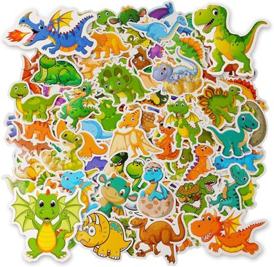 OSDUE Dinosaurier Sticker Set, 100 Stéck Wasserdicht Vinyl Stickers, Anime