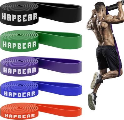 Hapbear Resistance Bands - Fitnessbänder Widerstandsbänder Set 5 - Pull up Band