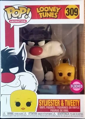FUNKO POP! Looney Tunes - Sylvester & Tweety Flocked Vinyl NEU 309 (Gr. 10 cm)