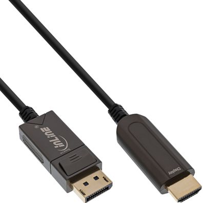 InLine® 17180A InLine® DisplayPort zu HDMI AOC Konverter Kabel, 4K/60Hz, schwarz, 10m