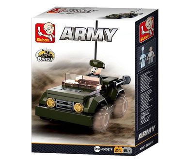 SLUBAN Bausteine ARMY Armee Jeep 83 Teile NEU B0587F