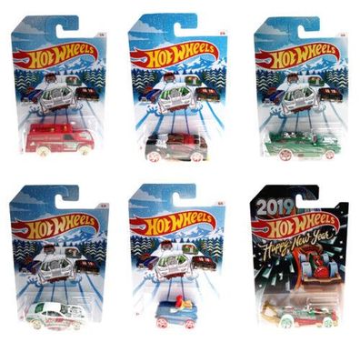 Hot Wheels 2019 Holiday Hotrod Cars 6 'er Set NEU