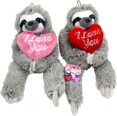 Faultier mit Herz Plüsch Stofftier 30 cm Groß I Love You NEU (Gr. 30 cm)