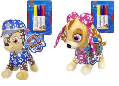 Paw Patrol Doodle Pups Plüsch Stofftier 23 cm Groß + Mahlstiffte NEU
