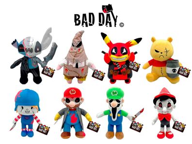 BAD DAY Plüsch Plüschfiguren Stofftier Figuren 27-34 cm Groß