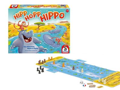 Hipp Hopp Hippo - Das Affenstarke Nilpferd-Hüpfen - Brettspiel - Schmidt Spiele