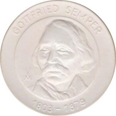 Medaille Gottfried Semper Meißner Porzellan