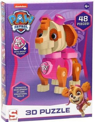 Paw Patrol 3D Puzzle Skye 48 Teile Inkl. Skye Badge Sticker NEU