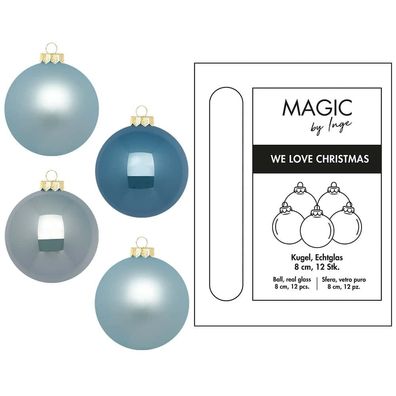 Weihnachtskugeln 12 Stk 8cm Elysian Blue
